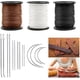 thumbnail image 1 of Kit de hilos y agujas para tapicería de alta resistencia para coser a mano, que incluye hilo de nylon extra fuerte de 3 colores y 2 juegos de agujas de mano de alta resistencia, cuero, 1 of 5