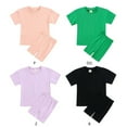 thumbnail image 5 of GYRATEDREAM Toddler Girl Boy Shorts Set, Kids Solid Cotton Short Sleeve Tops and Leggings 2 Pcs Outfits Summer Workout Sport Tracksuits for 3-4T, 5 of 5