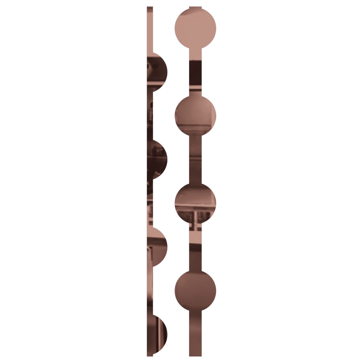 Ekena Millwork 47"H x 1/8"T Pomeroy Adjustable Acrylic Decorative Slat Wall Panel Kit, Rose Gold Mirror (contains 12 Slats)