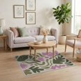 thumbnail image 3 of ODIKA 4'x6' Pink Olive Tulip Abstract Design Washable Area Rug Modern Floral Pattern with Organic Shapes for Bedroom, Reading Nook, Pet Friendly & Non-Shedding, 3 of 7