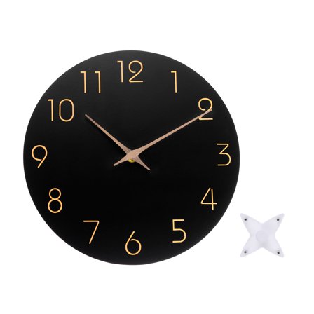 Uxcell 10 Inch Wall Clock, Battery Operated Non-Ticking Round Wall Clocks, Black