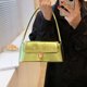 thumbnail image 3 of Bolso para Mujer Elegante Bolso Verano Con Solapa Brillante Bolso para Axila (verde Oliva), 3 of 9