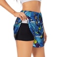 thumbnail image 2 of Haiem Hawaiian Style Women's 2 in 1 Running Shorts - Lightweight Athletic Workout Gym Yoga Breathable Sports Shorts Liner with Phone Pockets-Large, 2 of 9