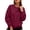 Wine-A#7077vv, variant on Zorvxlyn Sweatshirts for Women Drop Shoulder Long Sleeve Crewneck Sweatshirt Women Fall Winter Solid Color Womens Oversized Pullover Dark Blue M