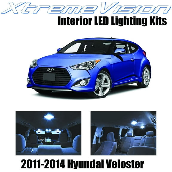XtremeVision Interior LED for Hyundai Veloster 2011-2014 7 pcs Cool White Interior LED Kit Installation Tool