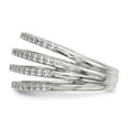 thumbnail image 3 of White Sterling Silver Ring Band Fashion Open Back Cubic Zirconia CZ Round Clear, 3 of 4