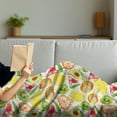 thumbnail image 3 of Fruits Soft Flannel Fleece Throw Blanket, Paintbrush Mixed Plants Splash Watermelon Peach Avocado Design, Cozy Plush for Indoor and Outdoor Use, 50" x 60", Yellow Orange Fern Green, by Ambesonne, 3 of 5