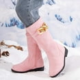 thumbnail image 2 of Povozer Girls Boots Mid Calf Round Toe Toddler Western Cowboy Boot Riding Shoes(Pink,6-7 Years), 2 of 6