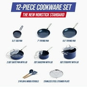 Blue Diamond 12-Piece Ceramic Nonstick Cookware Set – Toxin-Free, Dishwasher Safe, Oven Safe, Nonstick