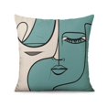thumbnail image 2 of Abstract Faces Throw Pillow Covers, Modern Print Line Colorful Decorative Throw Pillow Covers 18 X 18 Inch, Set Of 2, Linen Study Sofa Cushion Cover Indoor Living Room Home Decor, 2 of 7