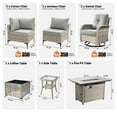 thumbnail image 2 of Ovios Outdoor Furniture 9 Pieces Patio Conversation Set with 42" Gas Fire Pit All-Weather Rattan Wicker Outdoor Sectionals with Swivel Gliding Chair and Solar Glowing Table for Backyard, 2 of 9