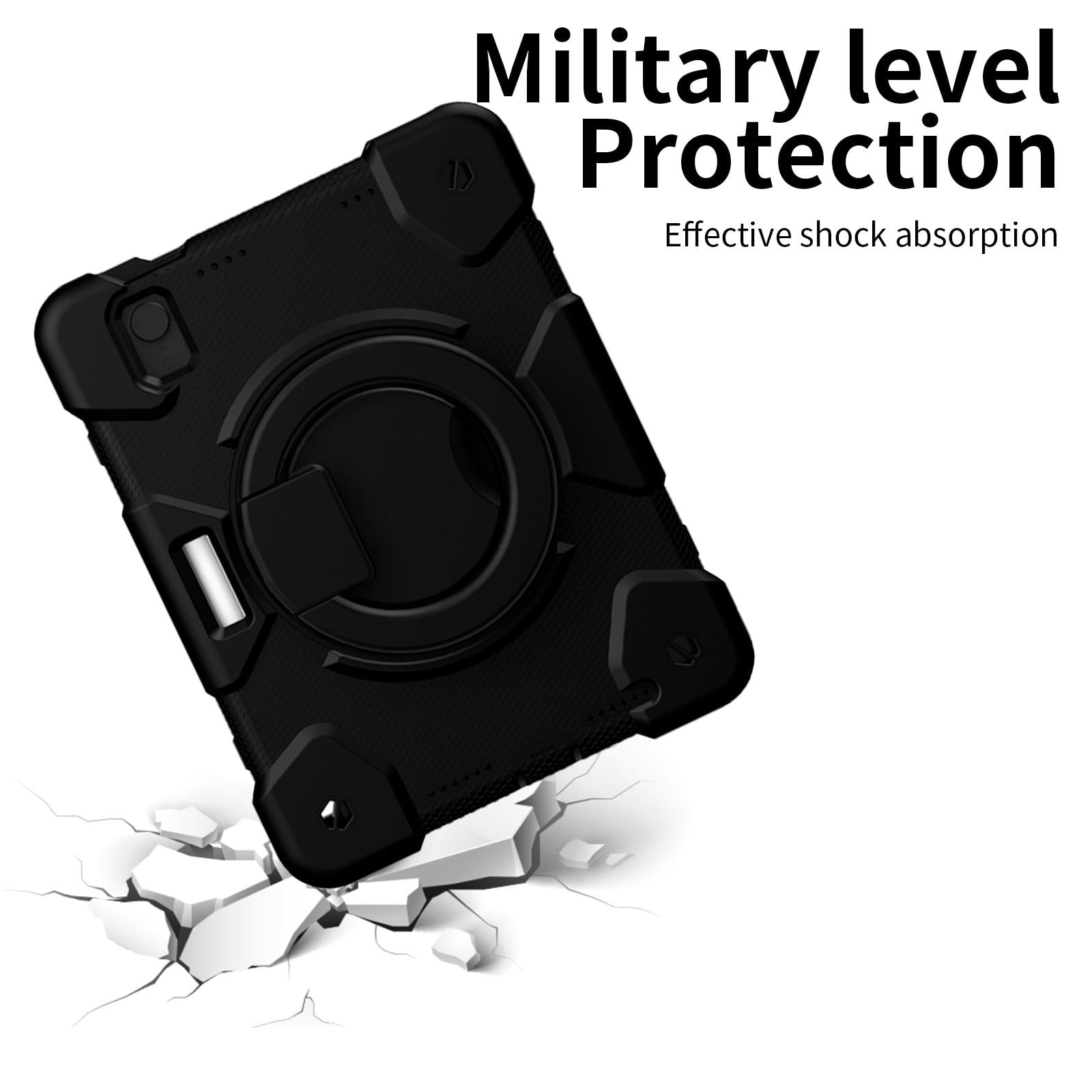 Allytech iPad mini 6th Gen Case Kids, Shoulder Strap Kickstand Heavy Duty Shockproof Handle Hybrid PC TPU Rugged Protective Pencil Holder Case Cover for Apple iPad mini 6 8.3" 2021 -Black