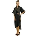 thumbnail image 6 of Bimba Women Designer Black High Low Straight Kurti Dress With Printed Scarf-4, 6 of 8