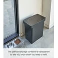 thumbnail image 3 of Yamazaki Home Rolling Airtight Pet Food Container (25 lbs.), Black, Polypropylene, Extra Large, 6.6 gallons, 25 liters, Airtight, Wheels, No Assembly, 3 of 7