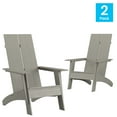thumbnail image 3 of Emma + Oliver Set of 2 Gray Modern Dual Slat Back Indoor/Outdoor Adirondack Style Chairs, 3 of 11
