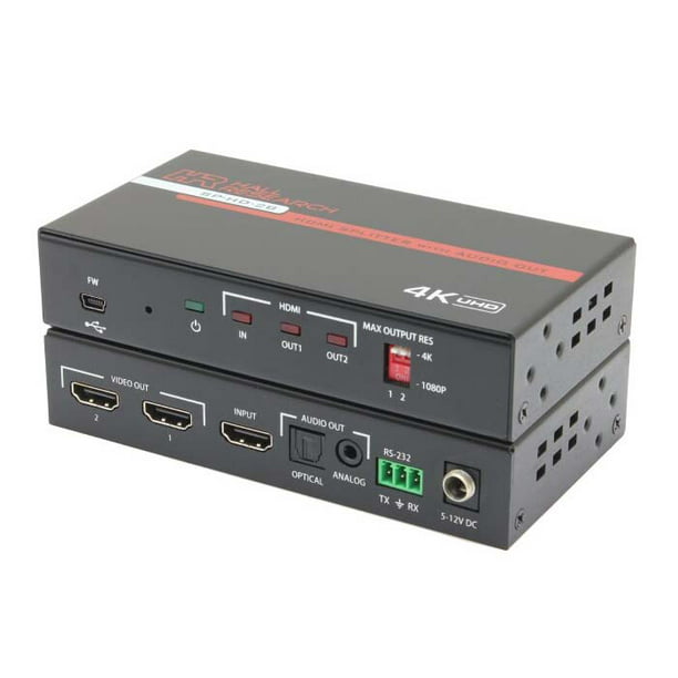 Ren th Advent SP-HD-2B 2-Channel HDMI Splitter with Analog and Optical Audio Output and  4K Support - Walmart.com