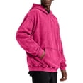thumbnail image 4 of Havenx Distressed Washed Hoodies Pullover for Men Long Sleeve Hoodie with Pockets Hooded Pullover Tops Fall Winter Fashion Loose Basic Comfy Casual Streetwear,Hot Pink M, 4 of 6