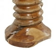 thumbnail image 5 of DecMode 13" x 19" Brown Teak Wood Handmade Live Edge Accent Table with Coiled Base, 1-Piece, 5 of 10