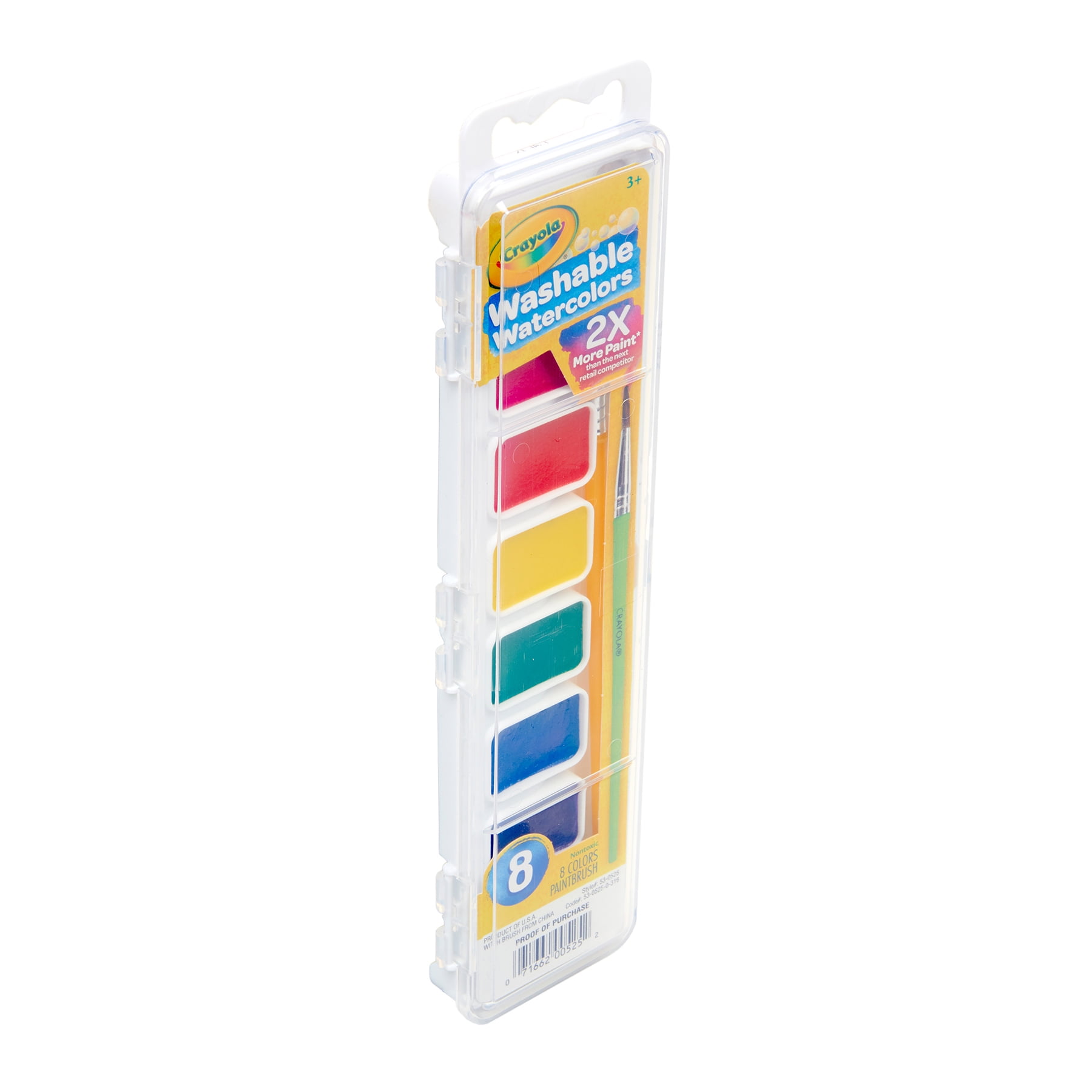Crayola Semi-Moist Washable Watercolor Set, 8 Colors Per Set, 6 Sets