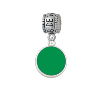Small Green Enamel Disc - Abide With Me Charm Bead