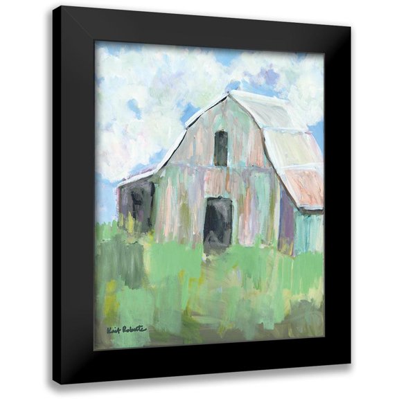 Roberts, Kait 12x14 Black Modern Framed Museum Art Print Titled - Pastel Barn I