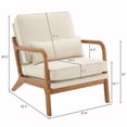 thumbnail image 4 of Tcbosik Modern Upholstered Lounge Armchair with Solid Wood Frame, Mid-Century Linen Fabric Accent Single Chair w/ Plush 5.5" Cushion & Lumbar Pillow, Perfect for Living Room, Reading Nook, Off-White, 4 of 9