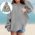 thumbnail image 2 of FUZHIQ Long Sleeve Shirt Girls Unisex Hooded Long Sleeved Loose Classic Sweatshirt for Featuring Island Coconut Tree In Medium And Large Sizes. Grey,9-10 Years, 2 of 6