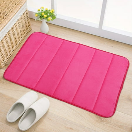 6pcs Rose Red Absorbent Soft Memory Foam Rug Bath Mat