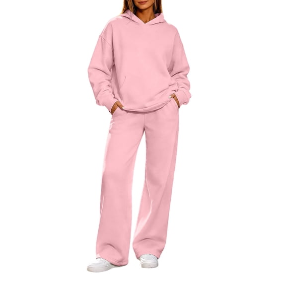 HAiming Plus Size Sweatsuits for Women 2 Piece Athleisure Outfits Long Sleeve Hoodies Sweatpants Sports Clothes