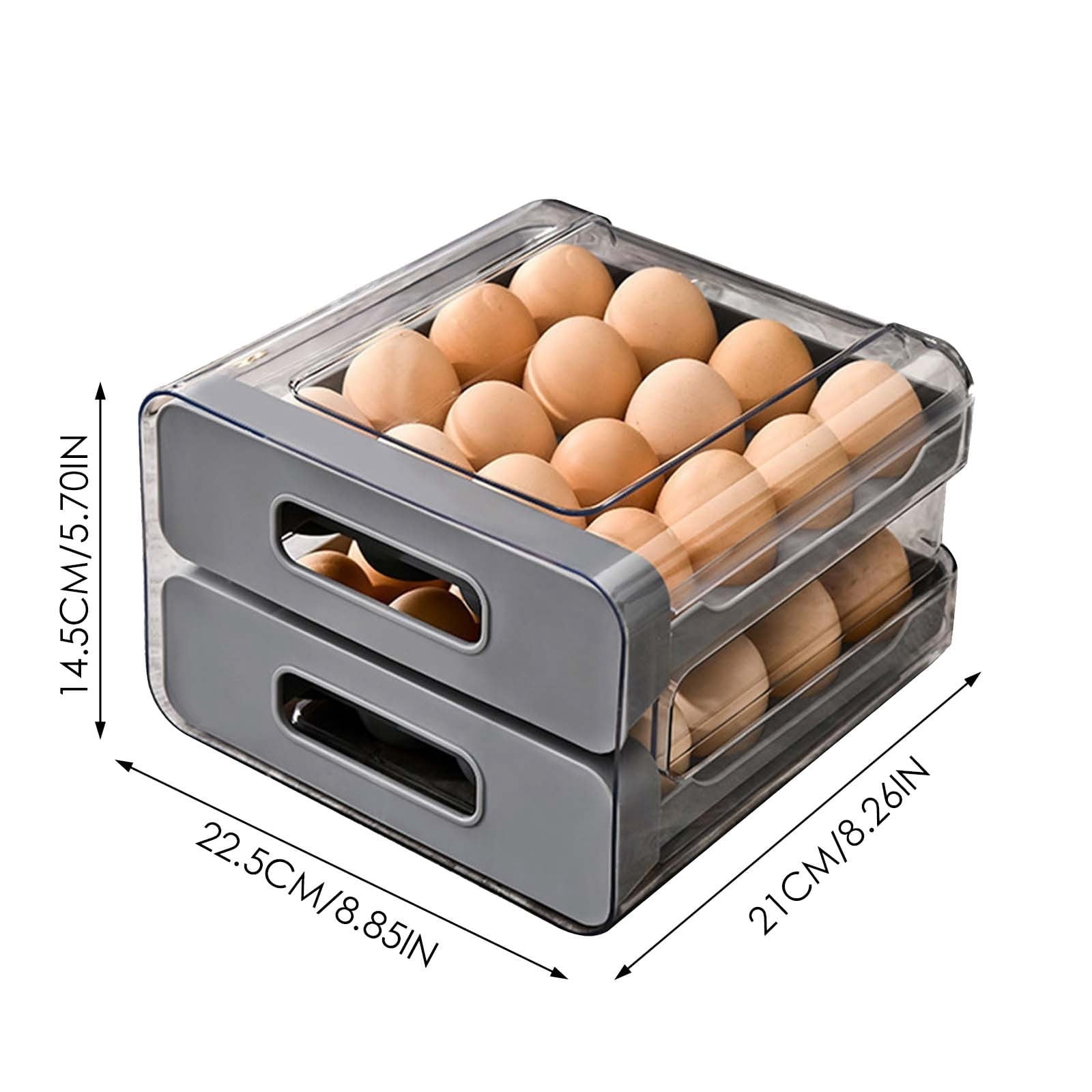 Egg Organizer Case Refrigerator Rack Storage Box Container With Lid Large Capacity Layer Transparent Design Stackable Tray High-quality