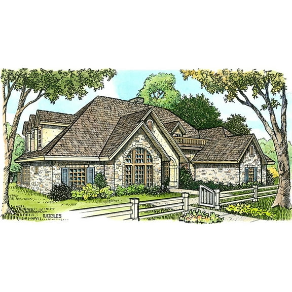 010-323: Traditional Craftsman 4 Bed, 4 Bath Luxury Home Plan, 4720 Sq Ft: Full Blueprints with License to Build by Home Plan Marketplace - Lesuto