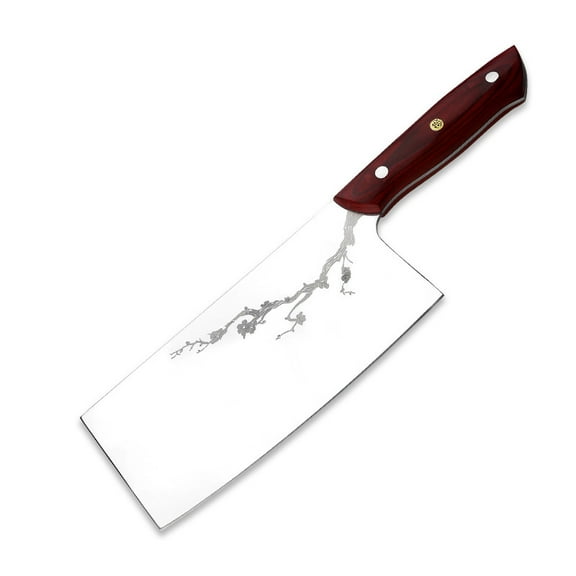 7 Inch Meat Cleaver Knife, Heavy Duty Cleaver Knife with Razor Sharp Stainless Steel Thicken Blade, Mirror Effect, Ergonomic Handle, Effortless Meat, Perfect for Kitchen