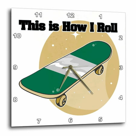 3dRose This Is How I Roll Skateboard Design, Wall Clock, 13 by 13-inch