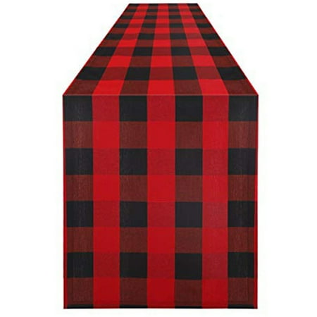 

1Pc Christmas Long Tablecloth Double-layer Decor Table Runner Plaid Table Cover