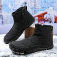 thumbnail image 3 of Women Men Winter Snow Boots Barefoot Shoes Warm Fur Lined Minimalist Wide Toe Box Zipper Closure Non Slip Chelsea Ankle Boots, 3 of 10