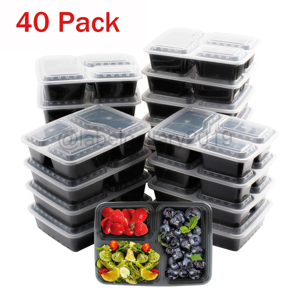 28oz Meal Prep Food Containers Reusable Microwavable Plastic BPA free US Lids 