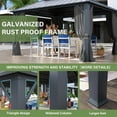 thumbnail image 2 of Kullavik 12'x14' Hardtop Gazebo, Outdoor Double Roof Canopy with Netting and Curtains, Galvanized Metal Frame, Sunshade for Patio, Backyard, Deck and Lawns-Gray, 2 of 7