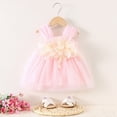 thumbnail image 2 of KPOPLK Baby Girls Spaghetti Strap Dress Toddler Summer Dresses Kids Beach Casual Sundresses with Pockets for 6M-4 Years(12-18 Months,Pink), 2 of 4