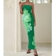 thumbnail image 5 of Vestido largo PRETTYGARDEN para mujer, sin tirantes, floral, verde, XL, 5 of 6