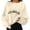 Beige, variant on Blouse for Women Winter Loose Fit Crew Neck Long Sleeve Blouson One Shoulder Graphiprint Leisure Cotton Tunics Tops Top(Light Blue,S)