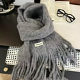 thumbnail image 2 of MIASHUI Women's Solid Color Include Wool Knit Yarn Fringe Warm Long Scarf, Scarf for Women, Winter Scarf for Cold Weather GY2, 2 of 3