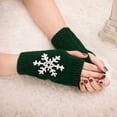 thumbnail image 2 of Casual Snowflake Print Knitted Fingerless Mittens For Winter Warmth And Fashion Comfort, 2 of 3