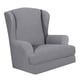 thumbnail image 3 of Fundas para sillones orejeros Fundas elásticas para sofá Protector de muebles elástico Antielástico Gris claro, 3 of 9