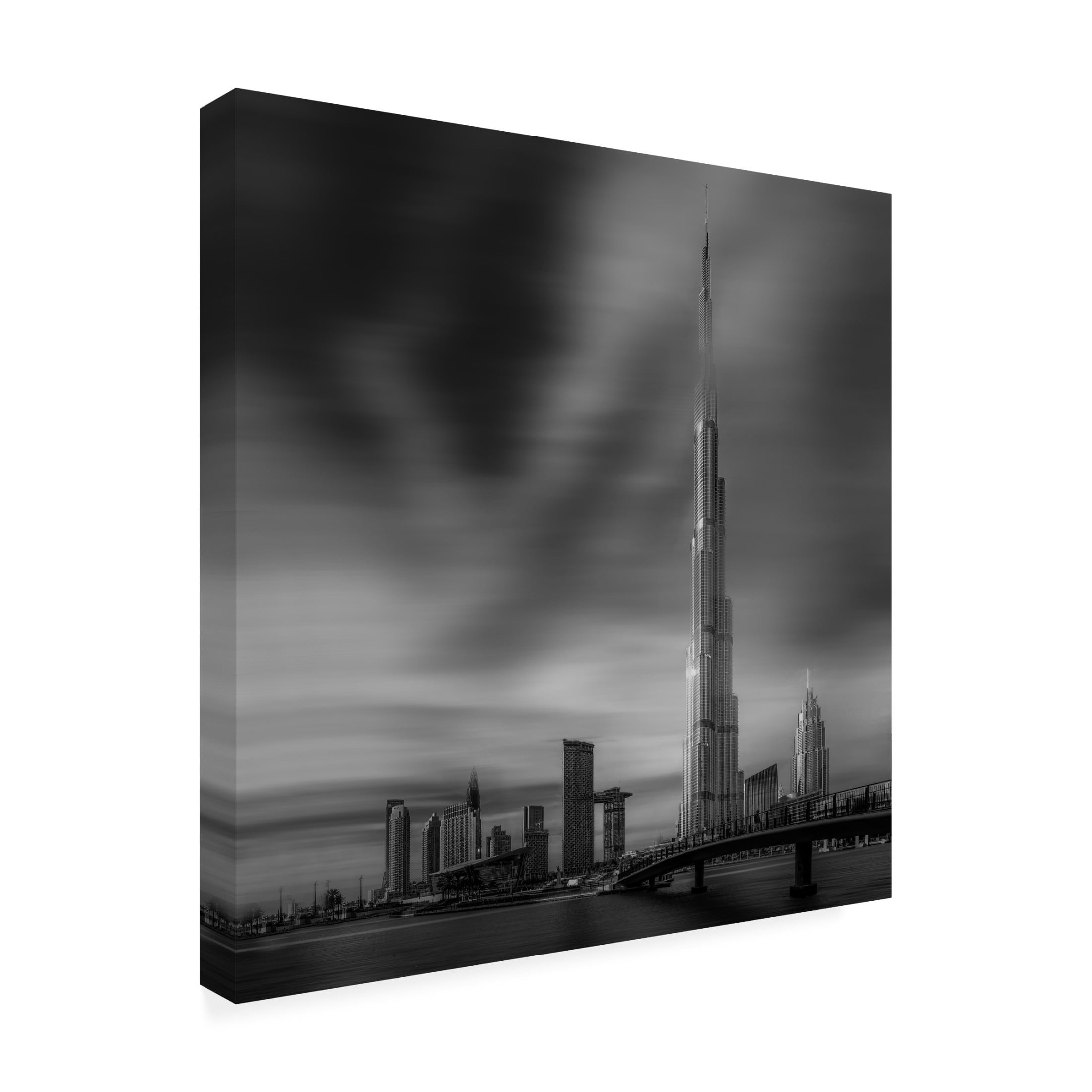 Canvas Wall Art - Mohamed Kazzaz 'Dubai Downtown Cityscape, Dubai, Uae' Wall Art for Living Room, Bedroom, or Office Décor by Trademark Fine Art - 18 x 18 Inches