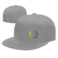 thumbnail image 4 of DouZhe Flat Brim Cap Snapback Hat, Sun Light Face Prints Adjustable Gray Adult Baseball Cap, 4 of 6