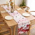 thumbnail image 3 of Pink Valentines Day Table Runner - 72 Inch Long Love Heart Eucalyptus Botanical Cotton and Linen Blended Dress Scarves Farmhouse Table Runner for Kitchen Dining, Coffee Table, 13" x 72", 3 of 8