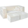 thumbnail image 1 of Sofá modular infantil para dormitorio o sala de juegos de niños pequeños y bebés, incluye almohadas (marfil),Marfil, 1 of 2