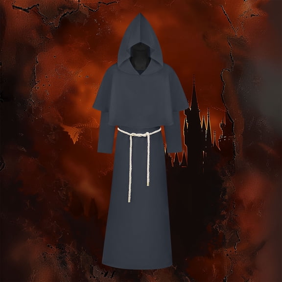 Levmjia HUnisex alf Shoulder Hooded Cloak Solid Adult Cape Halloween Parties Gothic Masquerade Outfit Men And Women Holiday Dress Up