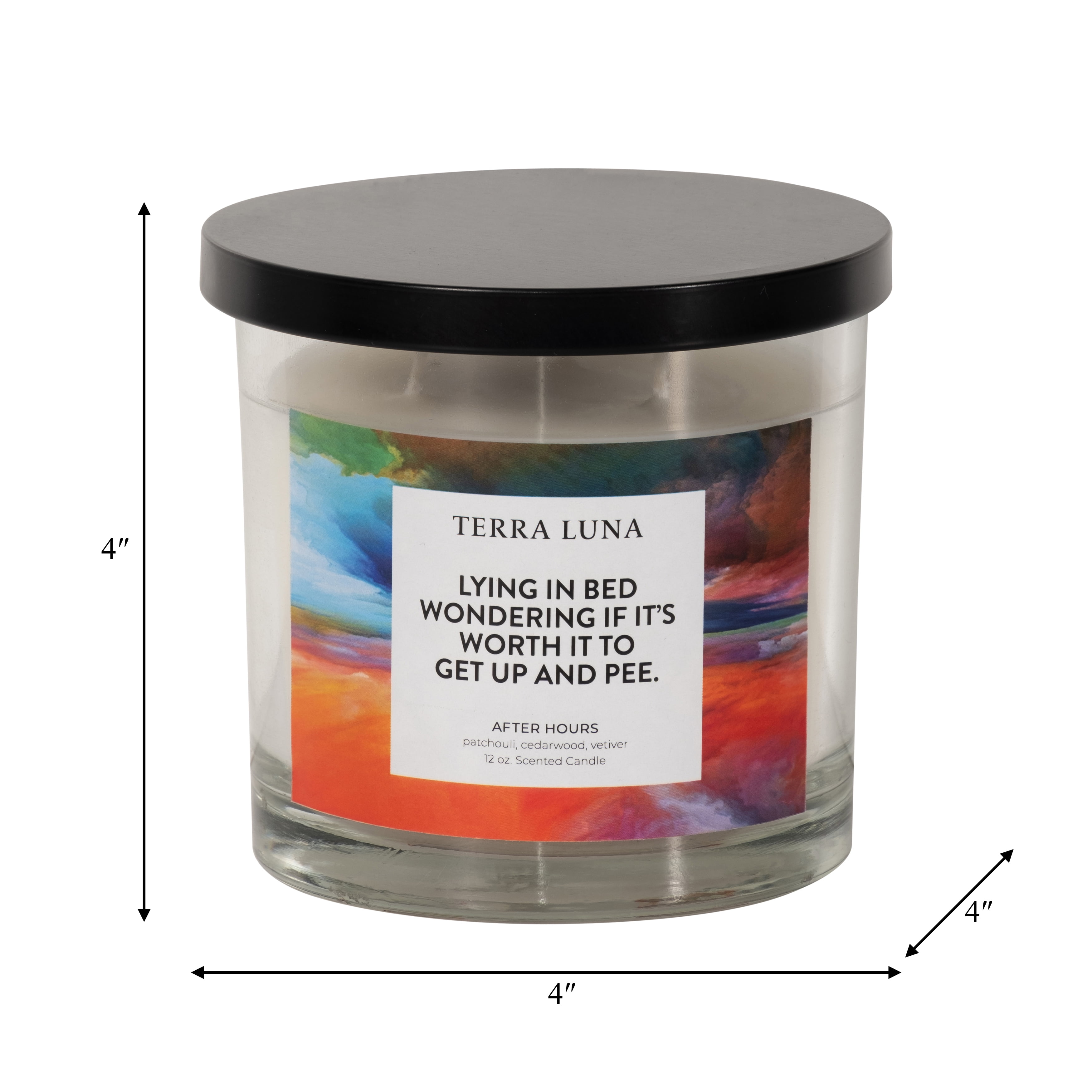 After Hours Scented Candle Jar for Men or Women - Decorative Votive and Pillar Candle for Indoor and Outdoor - Inviting Fragrance for Living Room, Bedroom, and Bathroom Decor - 4", Orange & Blue