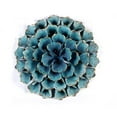thumbnail image 1 of LuxenHome 23.5  Round Teal Blue Flower Metal Wall Decor, 1 of 4